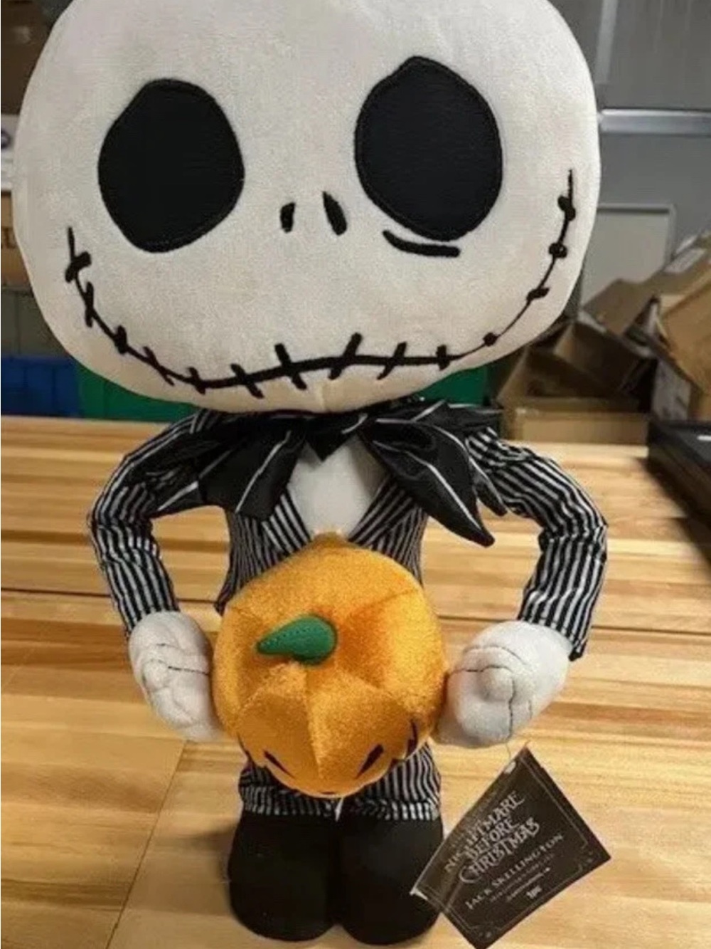 The Nightmare Before Christmas Jack Skellington Plush with Orange Pumpkin